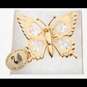 Austrian Crystal 24KT Gold Plated Butterfly